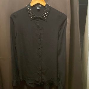 Forever 21 long sleeve black blouse